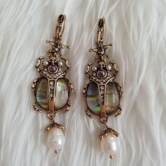 NEW Beetle Pearls & Abalone Earrings - Picture 6 of 10